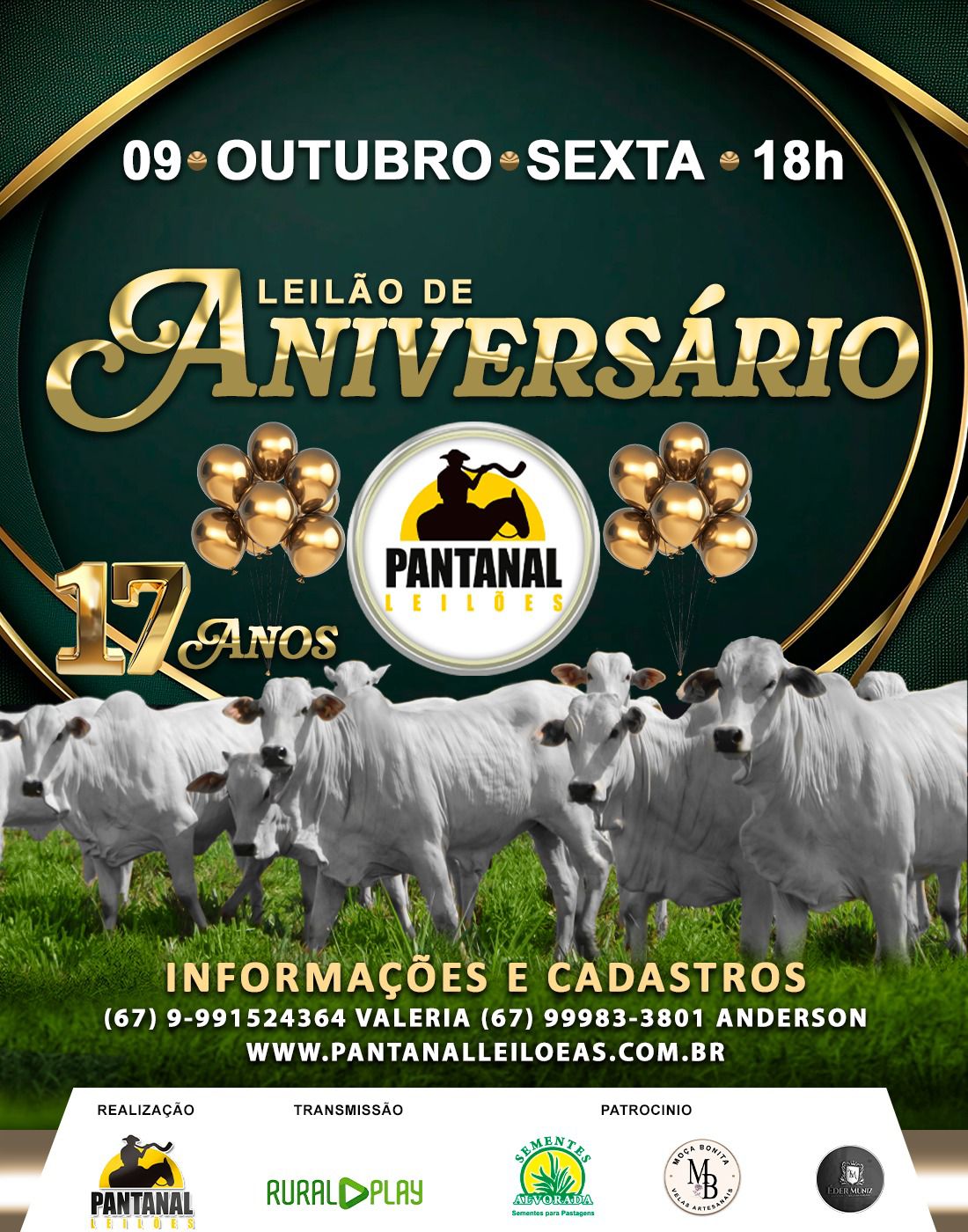  Leilão de Aniversário- 17 Anos  - Pantanal Leilões